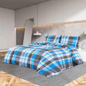 vidaXL vidaXL Zestaw pościeli, niebiesko-szary, 260x240 cm, bawełna 1