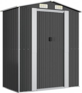vidaXL vidaXL Szopa ogrodowa, antracytowa, 192x108x223 cm, stal galwanizowana 2