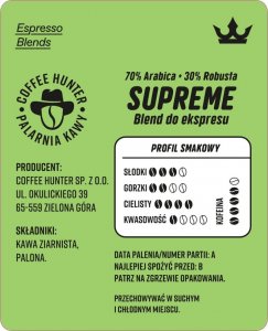 Kawa ziarnista Coffee Hunter Supreme 1 kg 2