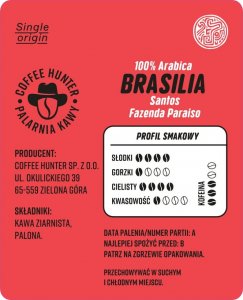 Kawa ziarnista Coffee Hunter Brasilia Santos Fazenda Paraiso 500 g 2