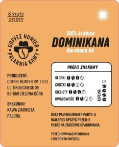 Kawa ziarnista Coffee Hunter Dominikana Barahona 1 kg 2