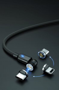 Kabel USB Karizo USB-A - USB-C + microUSB + Lightning 3 m Czarny (U76GK52I) 2