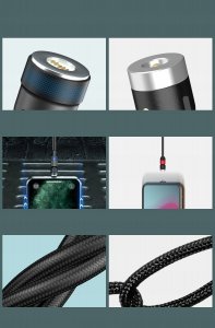 Kabel USB Karizo USB-A - USB-C + microUSB + Lightning 3 m Czarny (U76GK52I) 5