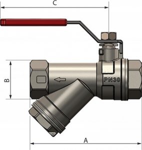 Arco Zawór kulowy z filtrem skośnym 3/4 SENA 2