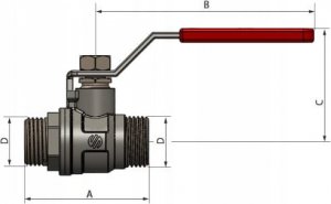 Arco SENA VA30 zawór kulowy, 1GZ x 1GZ, dźwignia 2