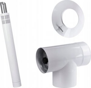 SpiroFlex 60/100 zestaw wylotu bocznego Viess. (malowany biały RAL 9016)ZESTAW WYLOTU BOCZNEGO 60/100 2