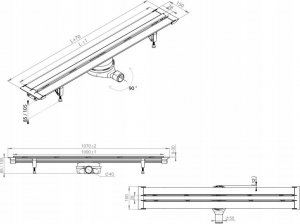 Syfon Prevex Easy Line Classic Odpływ El-Clbr08A-001 6