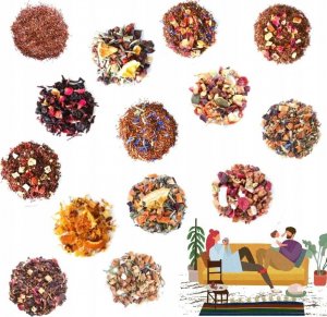 Cup&You Zestaw sypanych herbat - Pakiet bez teiny - 14 smaków - łącznie 76g 4