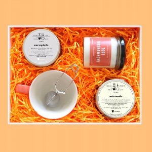Cup&You BOX na URODZINY herbaty + świeca sojowa akcesoria 2