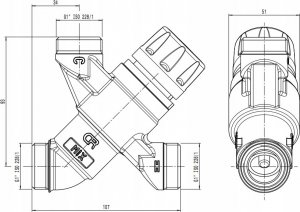 Caleffi Termostatyczny zawór mieszający 1” GZ 20÷43°C 2