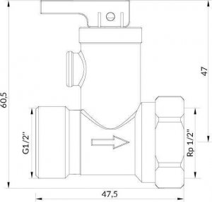 Afriso Zawór bezpieczeństwa do elektrycznych podgrzewaczy wody AF4, 6,7 bar, G1/2 x Rp1/2 (S)A 2