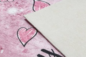 Dywany Łuszczów Dywan do prania BAMBINO 2185 Balerina, kotek dla dzieci, antypoślizgowy - różowy, 80x150 cm 3