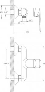 Bateria prysznicowa Sotbe Malselva chromowany (MAL-SO-70298318) 4