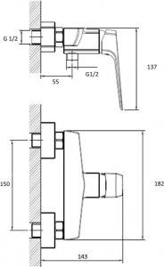 Bateria prysznicowa Sotbe TOGA Bateria prysznicowa + kran do kabiny prysznicowej 4