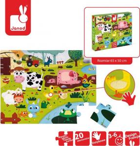 Janod Puzzle sensoryczne 20el. Farma (J02772) 2