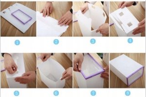 KBE 6x PUDEŁKO POJEMNIK NA BUTY OBUWIE ORGANIZER KLAPA 3