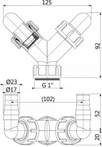 ALCADRAIN Podwójne kolano G1/17–23 z zaworem- P148Z 2