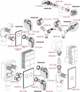 ALCADRAIN Podwójne kolano G1/8–23 z zaworem- P149Z 3