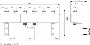 Afriso Rozdzielacz KSV 125-3 70 kW, dla 3 obiegów pompowych (S)A 4
