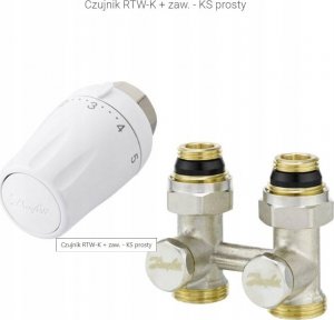 Danfoss Zestaw 2-elementowy prosty z głowicą RTW-K 2