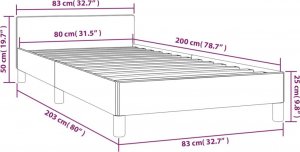 vidaXL vidaXL Rama łóżka z zagłówkiem, biała, 80x200 cm, sztuczna skóra 9
