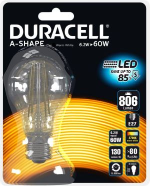 Duracell LED A60, E27, 6.2W, 2700K, 806lm (A160N27B1) 1