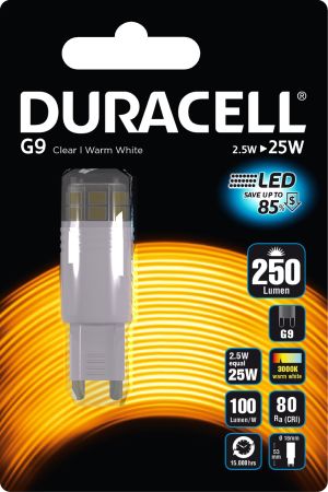Duracell LED G9, 250lm, 2.5W, 3000K (P06LEDDU) 1