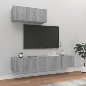 vidaXL vidaXL Zestaw 3 szafek TV, szary dąb sonoma, materiał drewnopochodny 1