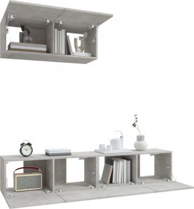 vidaXL vidaXL Zestaw 3 szafek TV, szarość betonu, materiał drewnopochodny 4