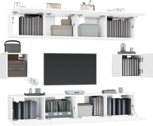 vidaXL vidaXL Zestaw 6 szafek telewizyjnych, biały, materiał drewnopochodny 4