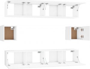 vidaXL vidaXL Zestaw 6 szafek telewizyjnych, biały, materiał drewnopochodny 5