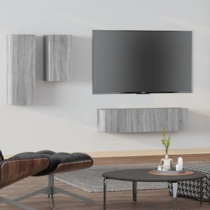 vidaXL vidaXL Zestaw 4 szafek telewizyjnych, szary dąb sonoma 1