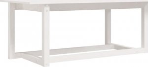 vidaXL Stolik kawowy, biały, 110x55x45 cm, lite drewno sosnowe 2