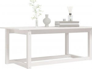 vidaXL Stolik kawowy, biały, 110x55x45 cm, lite drewno sosnowe 6