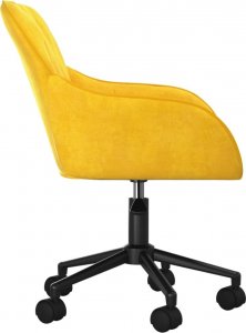 Krzesło biurowe vidaXL vidaXL Obrotowe krzesło biurowe, żółte, tapicerowane aksamitem 4