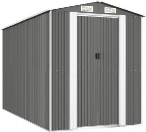 vidaXL vidaXL Szopa ogrodowa, jasnoszara, 192x357x223cm, stal galwanizowana 2