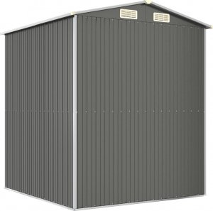 vidaXL vidaXL Szopa ogrodowa, jasnoszara, 192x191x223 cm, stal galwanizowana 6