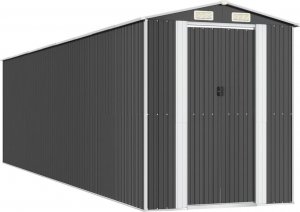 vidaXL vidaXL Szopa ogrodowa, antracytowa, 192x772x223 cm, stal galwanizowana 2