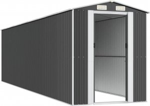 vidaXL vidaXL Szopa ogrodowa, antracytowa, 192x772x223 cm, stal galwanizowana 4
