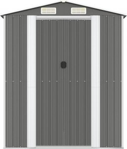 vidaXL vidaXL Szopa ogrodowa, jasnoszara, 192x274x223 cm, stal galwanizowana 3