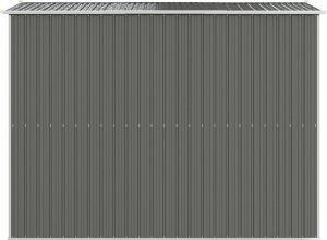 vidaXL vidaXL Szopa ogrodowa, jasnoszara, 192x274x223 cm, stal galwanizowana 5