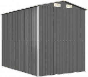 vidaXL vidaXL Szopa ogrodowa, jasnoszara, 192x274x223 cm, stal galwanizowana 6