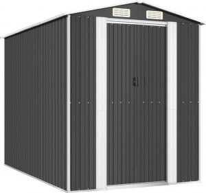 vidaXL vidaXL Szopa ogrodowa, antracytowa, 192x274x223 cm, stal galwanizowana 2