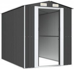 vidaXL vidaXL Szopa ogrodowa, antracytowa, 192x274x223 cm, stal galwanizowana 4