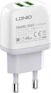 Ładowarka LDNIO 2x USB-A 2.4 A (A2219 EU) 2