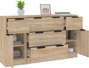 vidaXL 3-częściowa komoda, kolor dąb sonoma 4