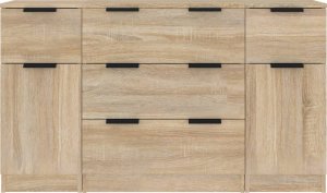 vidaXL 3-częściowa komoda, kolor dąb sonoma 5