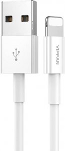 Kabel USB Vipfan USB-A - Lightning 1 m Biały (6971952430648) 1