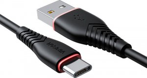 Kabel USB Vipfan USB-A - USB-C 1 m Czarny (6971952430044) 1