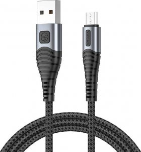 Kabel USB Vipfan USB-A - microUSB 1.2 m Czarny (6971952431324) 1
